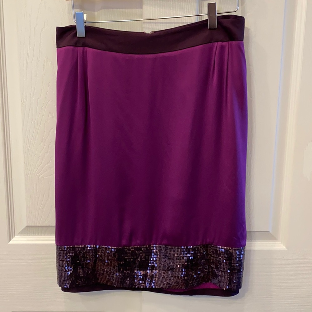 Boden Silk Sequin purple magenta skirt Size 18